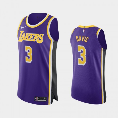 Men's Los Angeles Lakers Anthony Davis #3 Statement Authentic Purple Jersey