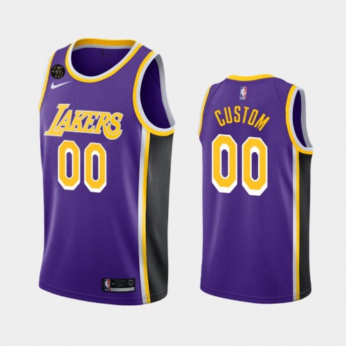 Men's Los Angeles Lakers #00 Custom 2020 Statement Remember Kobe Bryant Purple Jersey