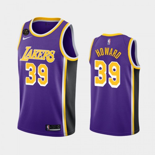 Men's Los Angeles Lakers #39 Dwight Howard 2020 Statement Remember Kobe Bryant Purple Jersey