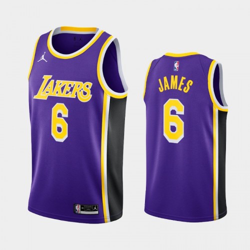 Los Angeles Lakers LeBron James Men #6 Statement Edition Purple new number Jersey