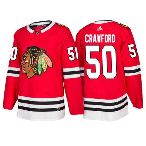 Male Corey Crawford #50 Red 2018 New Season Team Home Jersey