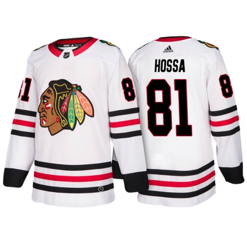 Male Marian Hossa #81 White 2018 New Season Team Away Jersey