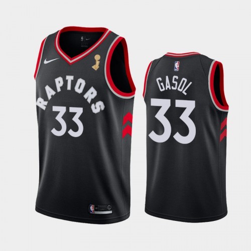 Men's Toronto Raptors #33 Marc Gasol 2019 NBA Finals Champions Statement Black Jersey