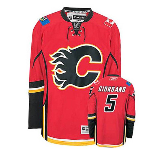 Mark Giordano #5 Red Home Replica Jersey