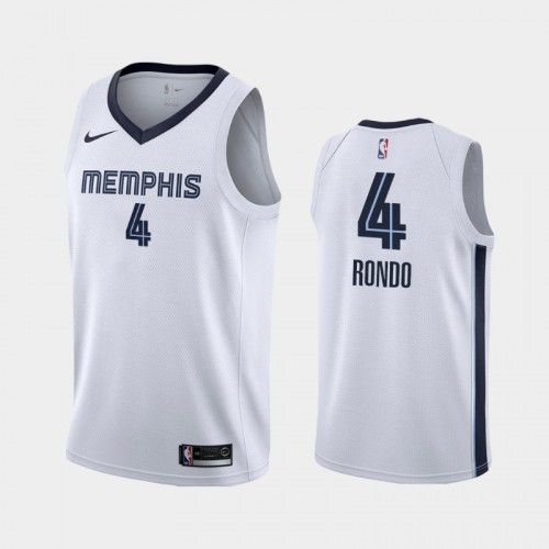 Memphis Grizzlies Rajon Rondo Men #4 Association Edition 2021 Trade White Jersey
