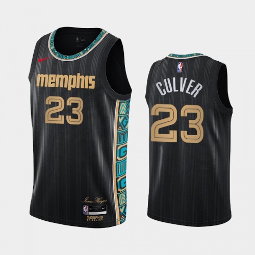 Memphis Grizzlies Jarrett Culver Men #23 City Edition 2021 Trade Black Jersey