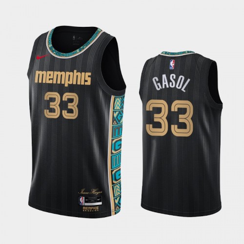Memphis Grizzlies Marc Gasol Men #33 City Edition 2021 Trade Black Jersey