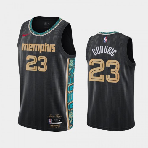 Men's Memphis Grizzlies #23 Marko Guduric 2020-21 City Black Jersey