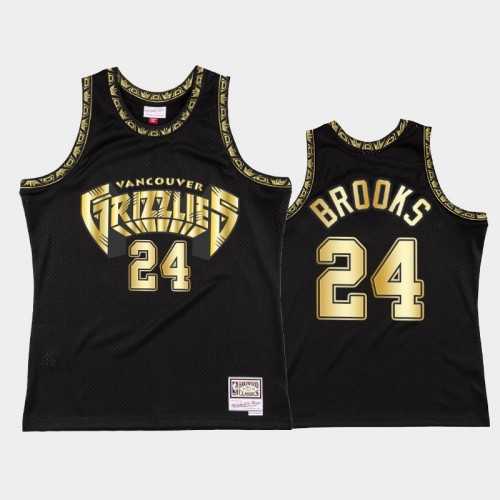 Men Memphis Grizzlies #24 Dillon Brooks Throwback 90s Golden Collection Black Jersey