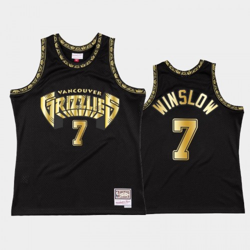 Men Memphis Grizzlies #7 Justise Winslow Throwback 90s Golden Collection Black Jersey