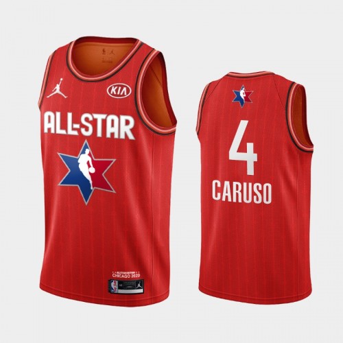 Men's 2020 NBA All-Star Game Los Angeles Lakers #4 Alex Caruso Finished Jersey - Red