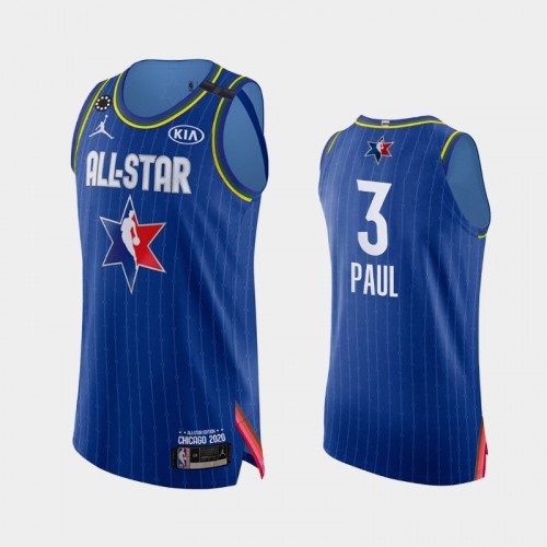 Men's 2020 NBA All-Star Game Thunder #3 Chris Paul Honor Kobe Bryant Authentic Jersey - Blue