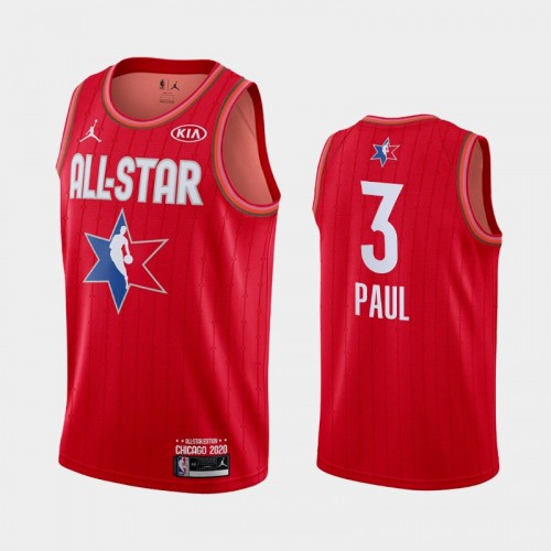 Men's 2020 NBA All-Star Game Oklahoma City Thunder #3 Chris Paul Finished Jersey - Red