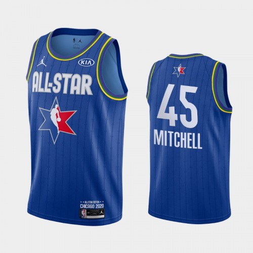 Men's 2020 NBA All-Star Game Utah Jazz #45 Donovan Mitchell Finished Jersey - Blue
