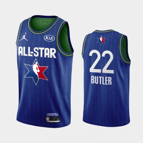 Men's 2020 NBA All-Star Game Miami Heat #22 Jimmy Butler Finished Jersey - Blue