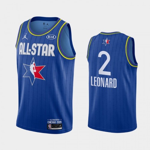 Men's 2020 NBA All-Star Game Los Angeles Clippers #2 Kawhi Leonard Finished Jersey - Blue
