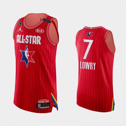 Men's 2020 NBA All-Star Game Raptors #7 Kyle Lowry Honor Kobe Bryant Authentic Jersey - Red