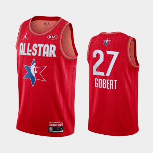 Men's 2020 NBA All-Star Game Utah Jazz #27 Rudy Gobert Finished Jersey - Red