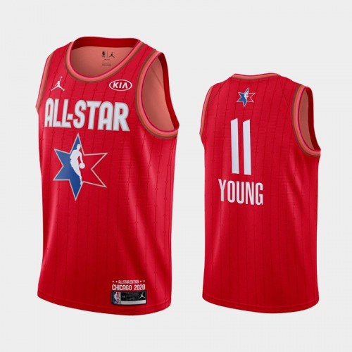 Men's 2020 NBA All-Star Game Atlanta Hawks #11 Trae Young Finished Jersey - Red
