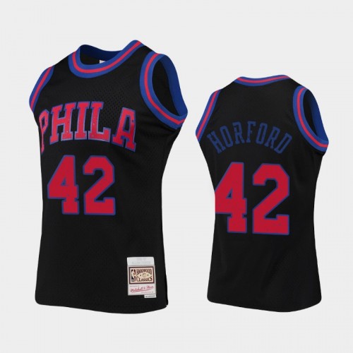 Men's Philadelphia 76ers #42 Al Horford Black Rings Collection Jersey