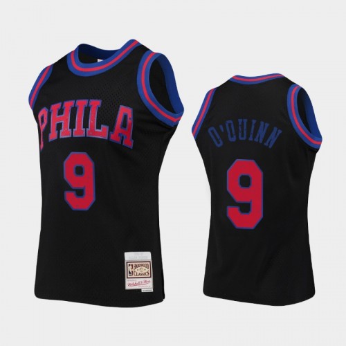 Men's Philadelphia 76ers #9 Kyle O'Quinn Black Rings Collection Jersey