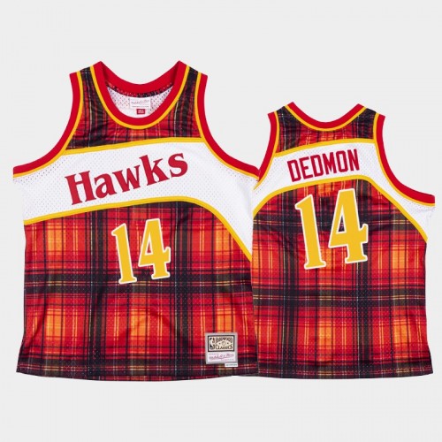 Men's Atlanta Hawks #14 Dewayne Dedmon Red Private School Hardwood Classics Jersey