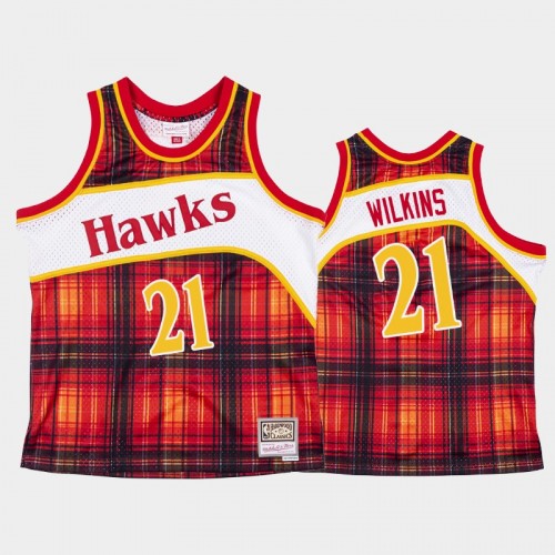 Men's Atlanta Hawks #21 Dominique Wilkins Red Private School Hardwood Classics Jersey