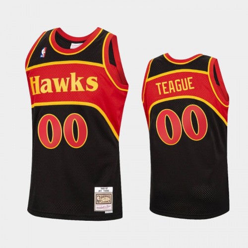Atlanta Hawks #00 Jeff Teague Black Reload Hardwood Classics Jersey