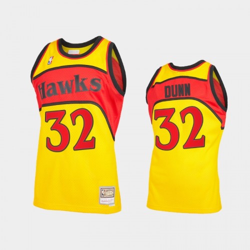 Men's Atlanta Hawks #32 Kris Dunn Yellow Reload 2.0 Jersey