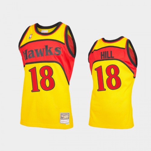 Men's Atlanta Hawks #18 Solomon Hill Yellow Reload 2.0 Jersey