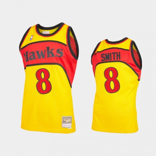 Men's Atlanta Hawks #8 Steve Smith Yellow Reload 2.0 Jersey