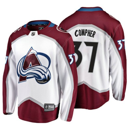 #37 J.T. Compher 2018 Fanatics Branded Breakaway White Away jersey