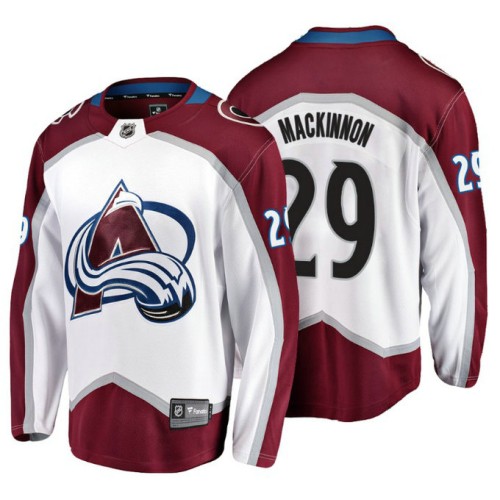 #29 Nathan MacKinnon 2018 Fanatics Branded Breakaway White Away jersey