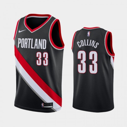 Men's Portland Trail Blazers #33 Zach Collins Black 2018-19 Icon Jersey