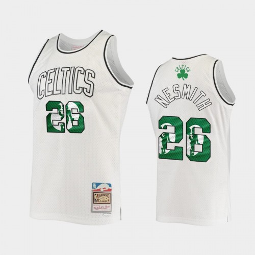 Men's Boston Celtics #26 Aaron Nesmith White 2021 Hardwood Classics Swingman Jersey