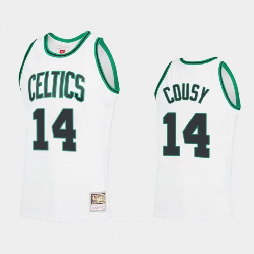 Men's Boston Celtics #14 Bob Cousy White Reload 2.0 Jersey