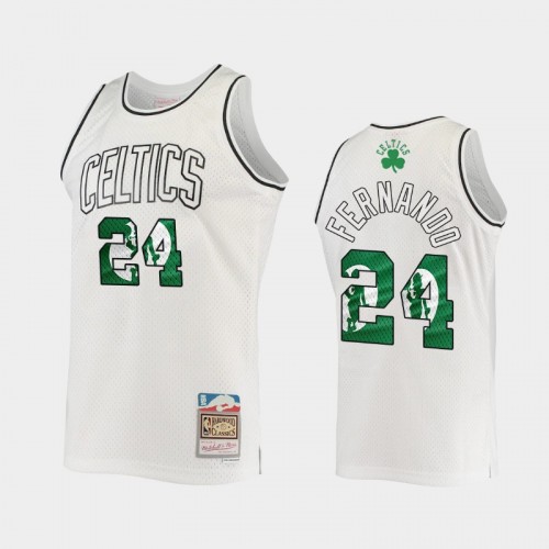 Men's Boston Celtics #24 Bruno Fernando White 2021 Hardwood Classics Swingman Jersey