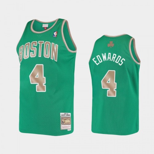 Men's Boston Celtics #4 Carsen Edwards Kelly Green Hardwood Classics Jersey