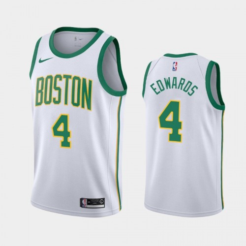 Men's Boston Celtics #4 Carsen Edwards White City Jersey - 2019 NBA Draft