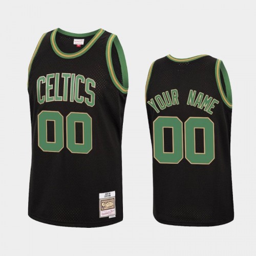 Boston Celtics #00 Custom Black Reload Hardwood Classics Jersey