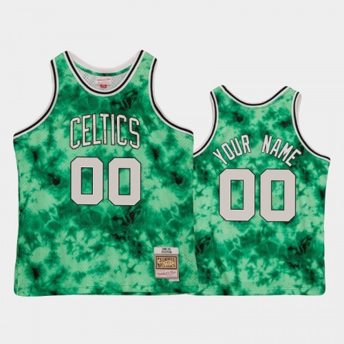 Men's Boston Celtics #00 Custom Green Galaxy Jersey