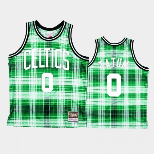 Men's Boston Celtics #0 Jayson Tatum Green Private School Hardwood Classics Jersey