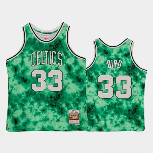 Men's Boston Celtics #33 Larry Bird Green Galaxy Jersey