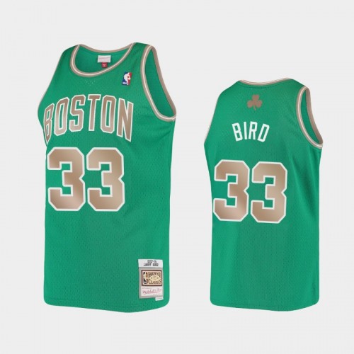 Men's Boston Celtics #33 Larry Bird Kelly Green Hardwood Classics Jersey