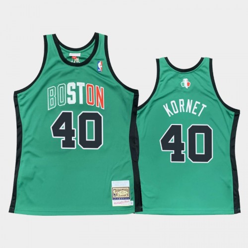 Men's Boston Celtics #40 Luke Kornet Green 2007-08 Hardwood Classics Authentic Jersey