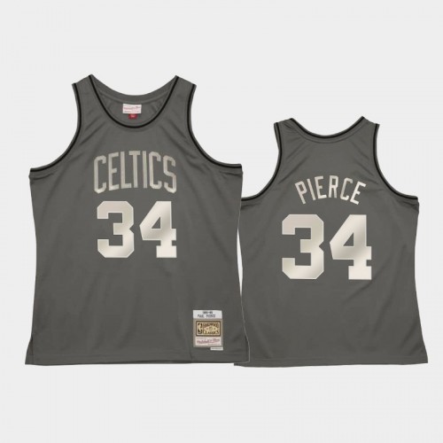 Boston Celtics #34 Paul Pierce Gray Metal Works Jersey