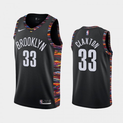 Men's Brooklyn Nets #33 Nicolas Claxton Black City Jersey - 2019 NBA Draft