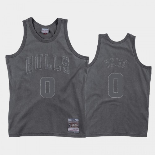 Men's Chicago Bulls #0 Coby White Gray Washed Out Jersey