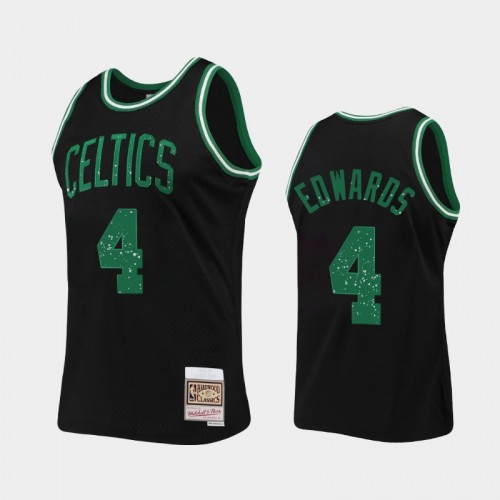 Men's Boston Celtics #4 Carsen Edwards Black Rings Collection Jersey