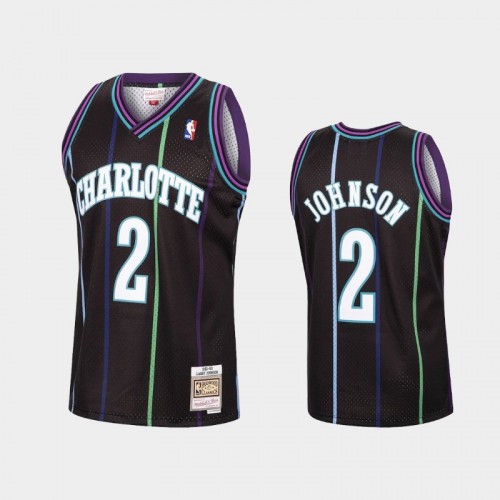 Charlotte Hornets #2 Larry Johnson Black 1992-93 Reload Hardwood Classics Jersey